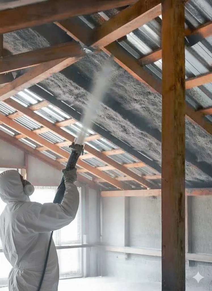 Püskürtme bor yalıtım uygulaması