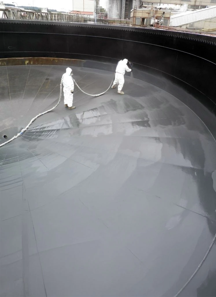 Su deposu içten polyurea kaplama uygulaması